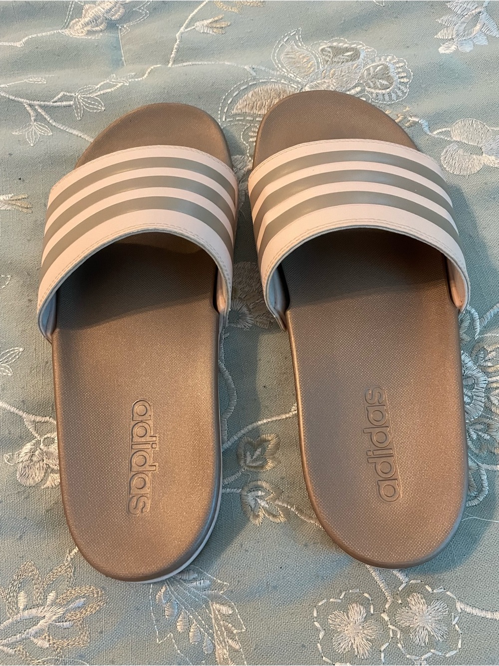 adidas Women’s Gray and Punk Slide Sandals